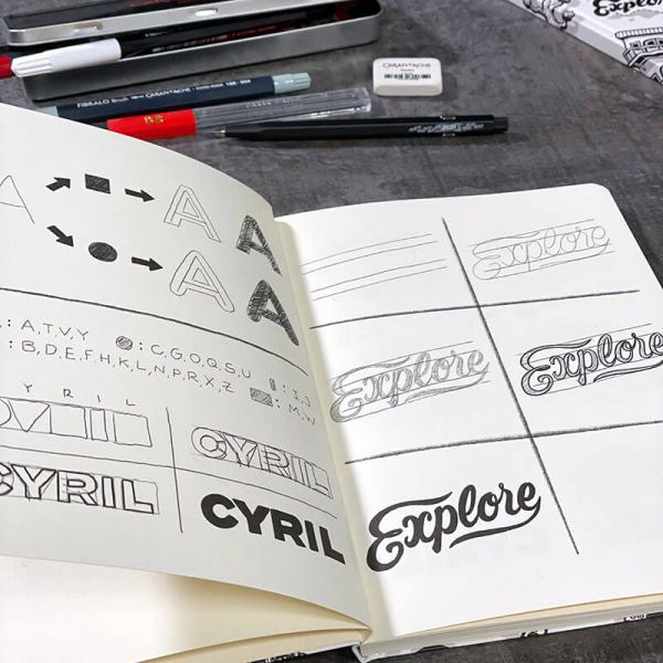 Caran d'Ache lettering Set Rylsee, style